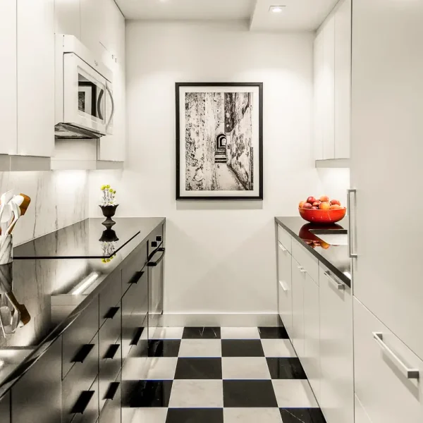 White and Black Slab Two Tone Kitchen - White and Black kitchen cabinets