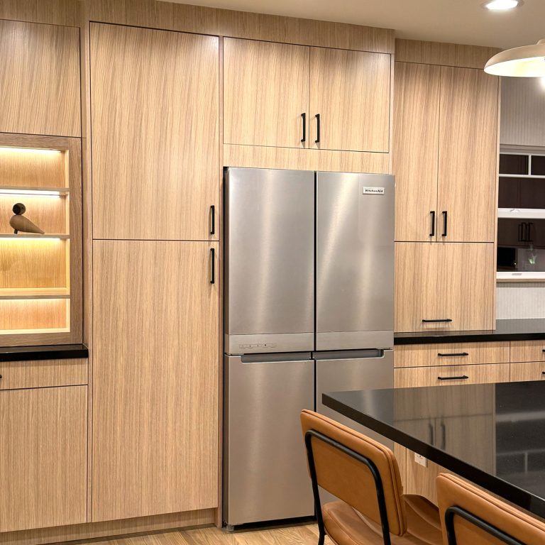 Chic kitchen upgrade in Cotton Oak cabinet doors
